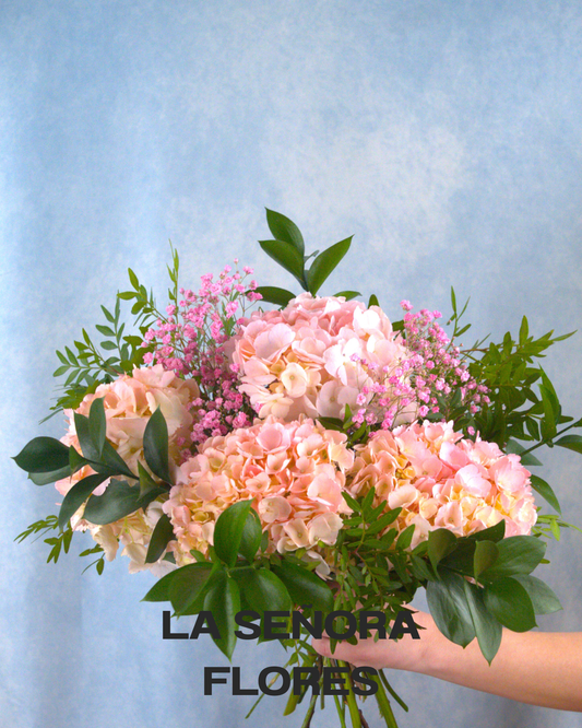 Bouquet romántico de hortensias rosas 🌸✨